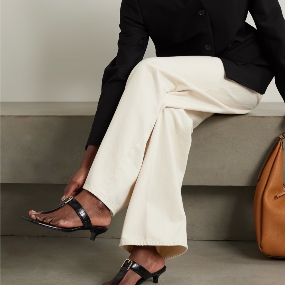 Toteme Black Leather Sandals